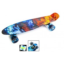Пенни борд Скейтборд пенни 22 дюйма Огонь и лед Penny Board Скейт 55х15 см до 80 кг Светящиеся колеса Пенни борд Скейтборд пенни 22 дюйма Огонь и лед Penny Board Скейт 55х15 см до 80 кг Светящиеся колеса