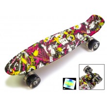 Скейт пластиковый Penny Board Deck 57х15 см Светящиеся колеса Скейт пластиковый Penny Board Deck 57х15 см Светящиеся колеса