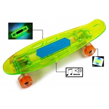 Скейтборд пенни борд Fish Skateboards Светящаяся музыкальная дека Original Салатовый