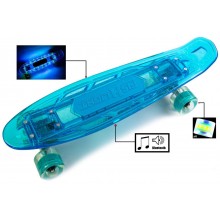 Скейтборд пенни борд Fish Skateboards Светящаяся музыкальная дека Original Голубой