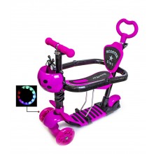 Самокат-беговел с бортиком ограничителем и родительской ручкой Scooter Scale Sports 5 в 1 Оригинал Малиновый Самокат-беговел с бортиком ограничителем и родительской ручкой Scooter Scale Sports 5 в 1 Оригинал Малиновый