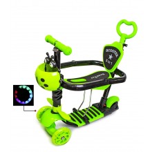 Самокат-беговел с бортиком ограничителем и родительской ручкой Scooter Scale Sports 5 в 1 Оригинал Салатовый Самокат-беговел с бортиком ограничителем и родительской ручкой Scooter Scale Sports 5 в 1 Оригинал Салатовый