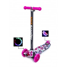 Самокат трехколесный детский Scale Scooter Maxi Маки для детей от 3-6 лет до 60 кг Светящиеся колеса Самокат трехколесный детский Scale Scooter Maxi Маки для детей от 3-6 лет до 60 кг Светящиеся колеса