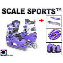 Комплект детские ролики коньки 2 в 1 с регулировкой размера Scale Sport Оригинал Фиолетовый Комплект детские ролики коньки 2 в 1 с регулировкой размера Scale Sport Оригинал Фиолетовый