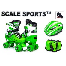 Комплект ролики-квады раздвижные четырехколесные Scale Sports Салатовый 34-37