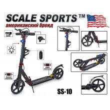 Cамокат двухколёсный складной Scale Sports SS-10 Scooter до 100 кг от 7 лет Черный