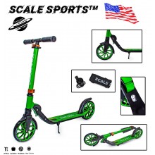 Cамокат двухколесный складной Scale Sports Scooter SS-17 до 100 кг от 7 лет Зеленый