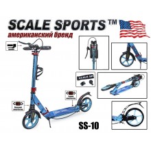 Cамокат двухколёсный складной Scale Sports SS-10 Scooter до 100 кг от 7 лет Тиффани металлик