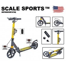 Cамокат двухколесный Scale Sports Scooter SS-04 на дисковых тормозах до 100 кг Желтый