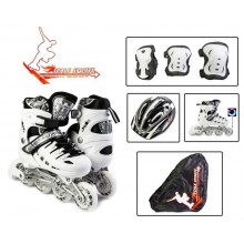 Комплект детские ролики раздвижные защита и шлем Scale Sports Белый 29 - 33