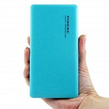 Зарядное устройство Повербанк с двумя USB портами для смартфона PowerBank Pineng PN-958 на 10000 мАч Голубой