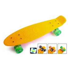 Скейт Penny Board Original Orange Пенни борд Светящиеся колеса 55 х 15 см до 80 кг (1709)