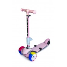 Самокат Scooter 3 в 1 со складной ручкой смарт-колесами светом и музыкой Розовый (1524) Самокат Scooter 3 в 1 со складной ручкой смарт-колесами светом и музыкой Розовый (1524)