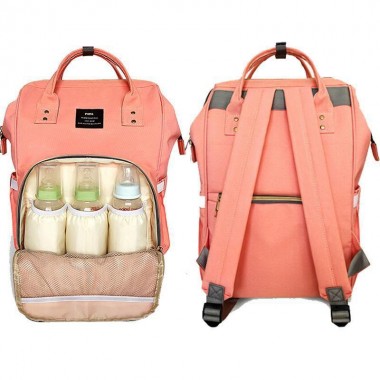 Сумка-рюкзак органайзер для мам Bag for Mummy с термокарманами Персиковый (747748130)