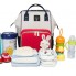 Сумка-рюкзак органайзер для мам Bag for Mummy с термокарманами Красный с белым и синим (788297480)