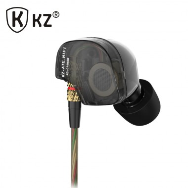 Наушники  KZ ATE HiFi  Mic Оригинал Чёрный (799077317)