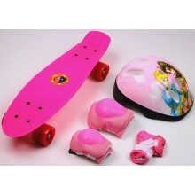 Скейтборд Penny Board Pink комплект с защитой и шлемом (190491)
