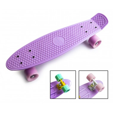 Скейт Penny Board  PASTEL SERIES Лиловый цвет матовые колеса до 80 кг (19063В)