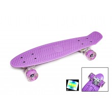 Скейт Penny board пластиковый 55х15 см Светящиеся колеса Лиловый Скейт Penny board пластиковый 55х15 см Светящиеся колеса Лиловый