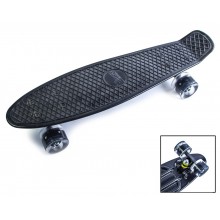 Скейтборд пенни Пенни борд 22 дюйма Penny Board Светящиеся колеса Скейт 55х15 см пластиковый до 70 кг Черный Скейтборд пенни Пенни борд 22 дюйма Penny Board Светящиеся колеса Скейт 55х15 см пластиковый до 70 кг Черный