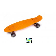 Пенни борд пластиковый Penny board 55х15 см Светящиеся колеса Оранжевый Пенни борд пластиковый Penny board 55х15 см Светящиеся колеса Оранжевый